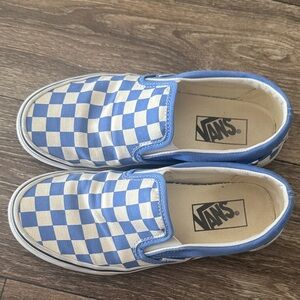 Vans Women’s size 6 Kids size 4 Blue and White Checkered Sneakers